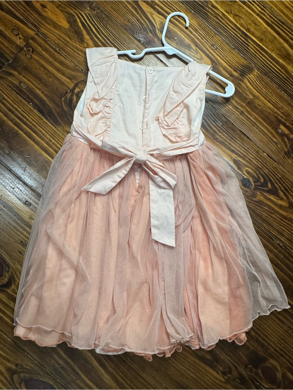 NWOT Girls Well Dressed Wolf peached smocked flutter dress Size 5 - Picture 4 of 8